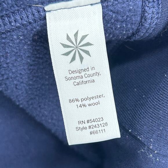 Athleta Hurdle Wrap Neck Pullover Navy Blue Kangaroo Pocket Wool Blend Womens S - Picture 7 of 11